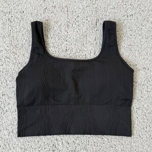 H&M Move Sports Bra Womens M Black Ribbed Activewear Workout Top
